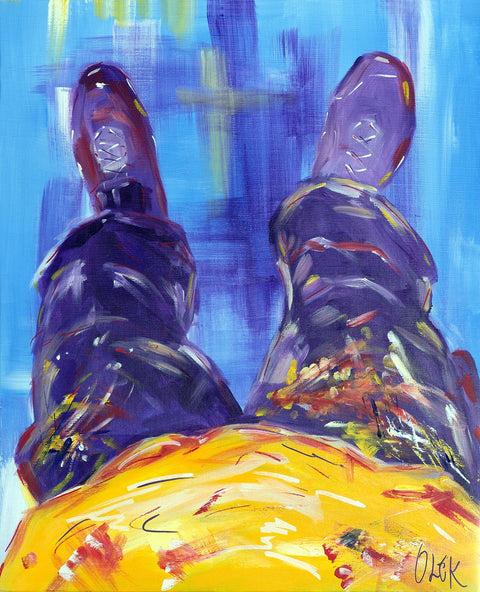 Portrait of the artist's trousers (Olek) - Portrait des pantalons de l'artiste (Olek)