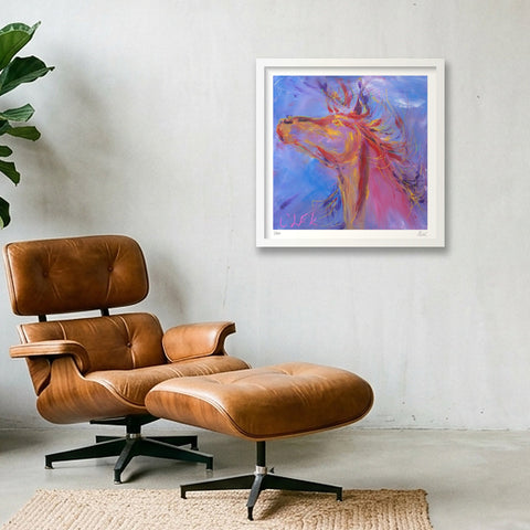 The Horse - Le Cheval — 40×40cm, 16×16" White Frame