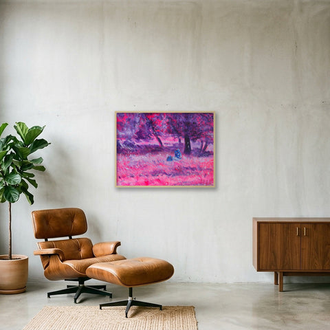 Seule - Alone — 80×60cm, 31×24" Oak Frame