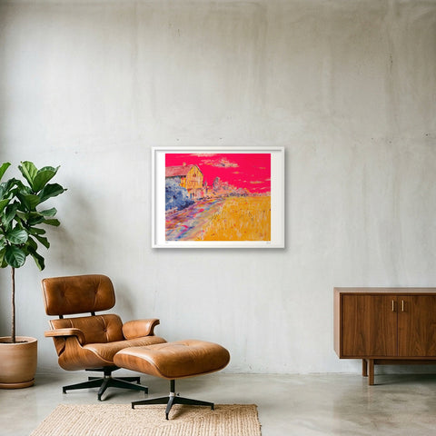House by the river — 80×60cm, 31×24" White Frame