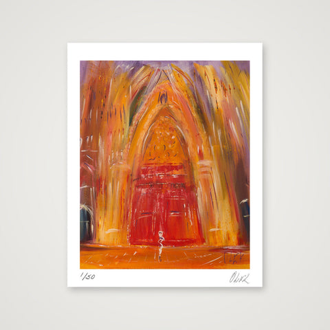 En présence de grandeur (entrée de la cathédrale, Rouen)  — 28×35cm, 11×14" Print only