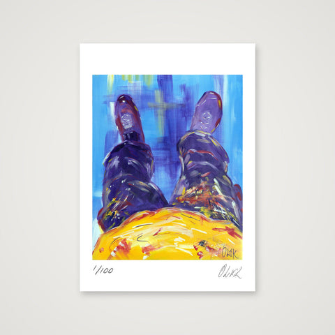 Portrait of the artist's trousers (Olek) - Portrait des pantalons de l'artiste (Olek) — A4 (21×30cm, 8×12") Print only
