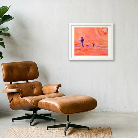 Sur les traces des géants - In the footsteps of giants — 35×28cm, 14×11" White Frame