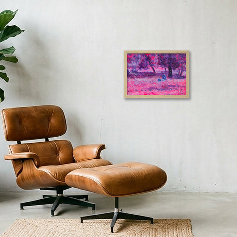 Seule - Alone — A4 (30×21cm, 12×8") Oak Frame