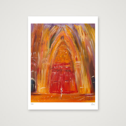 En présence de grandeur (entrée de la cathédrale, Rouen)  — 60×80cm, 24×31" Print only
