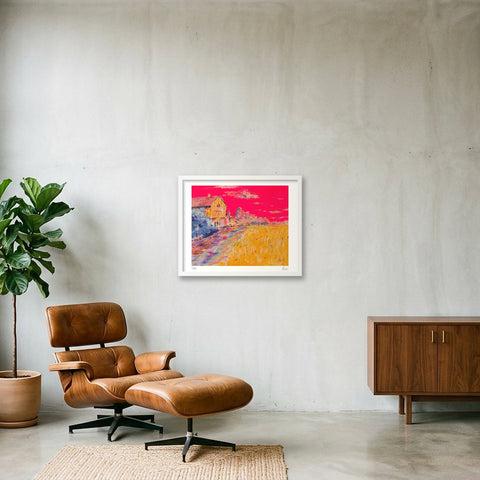 House by the river — 50×40cm, 20×16" White Frame