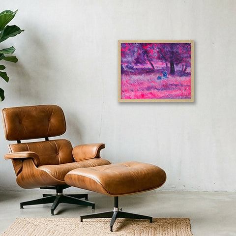 Seule - Alone — 35×28cm, 14×11" Oak Frame