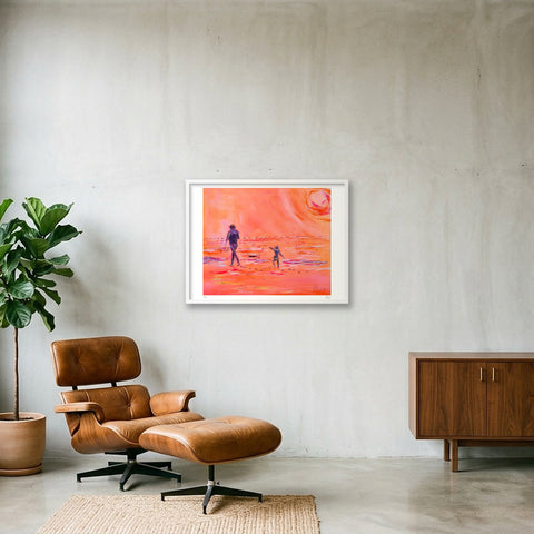 Sur les traces des géants - In the footsteps of giants — 80×60cm, 31×24" White Frame