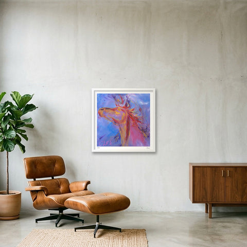 The Horse - Le Cheval — 50×50cm, 20×20" White Frame