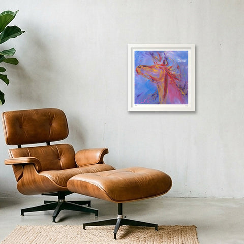 The Horse - Le Cheval — 30×30cm, 12×12" White Frame