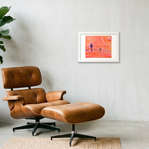 Sur les traces des géants - In the footsteps of giants — A4 (30×21cm, 12×8") White Frame