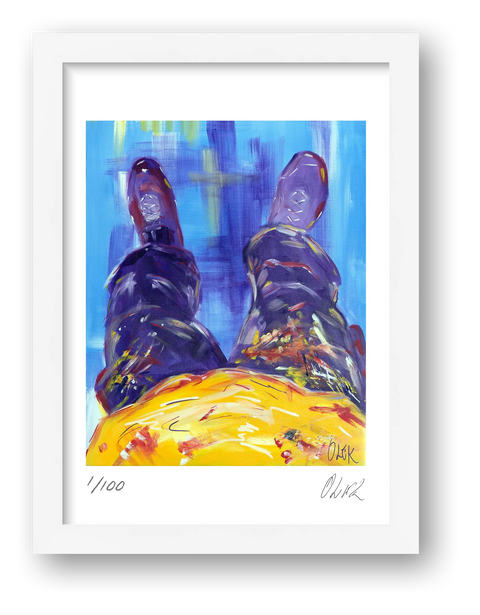 Portrait of the artist's trousers (Olek) - Portrait des pantalons de l'artiste (Olek) — framed
