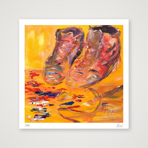 Portrait of the Artist's Boots (Olek) — 50×50cm, 20×20" Print only
